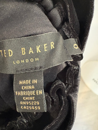 TED BAKER. Vestido terciopelo halter