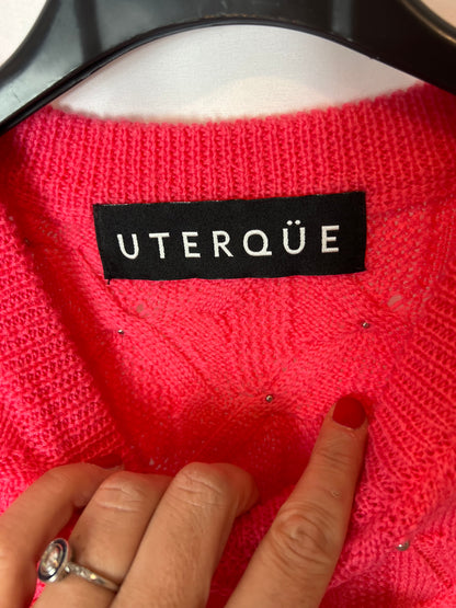 UTERQÜE. Jersey rosa perlas plateadas T.s