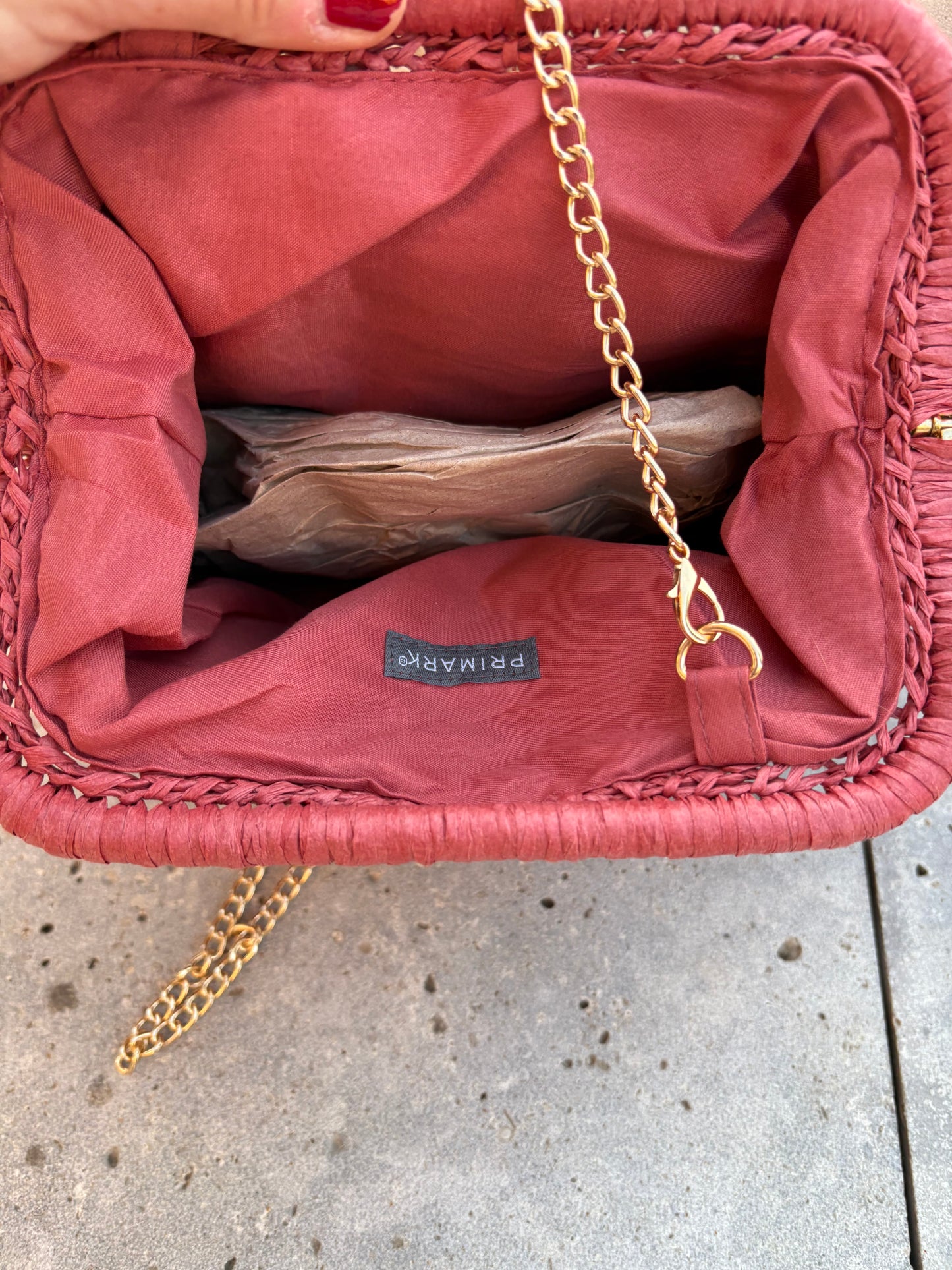 Bolso rafia rosa oscuro