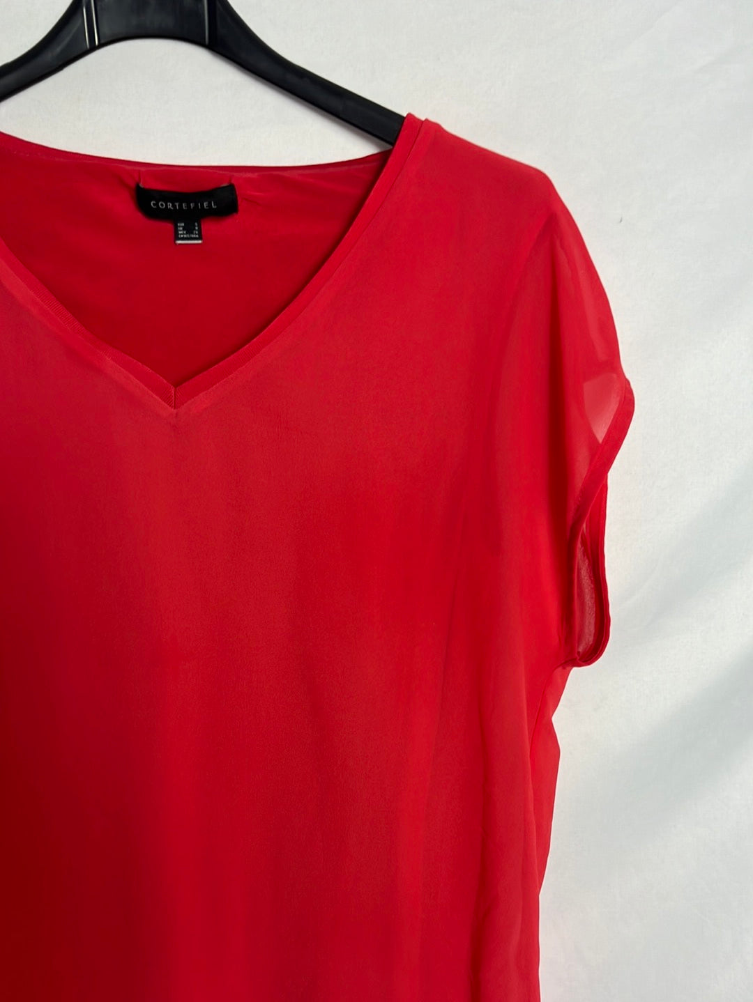 CORTEFIEL. Top gasa rojo. T M