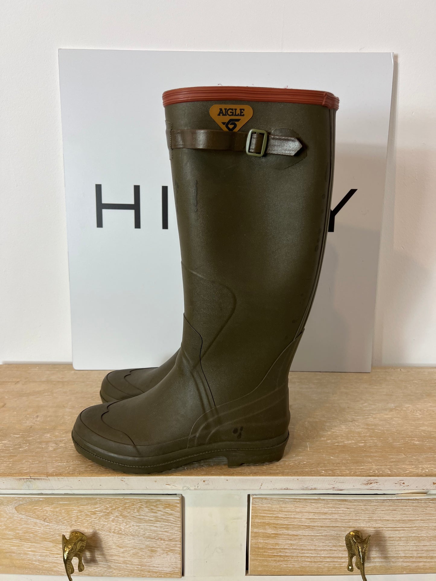AIGLE. Green rain boots. Size 38