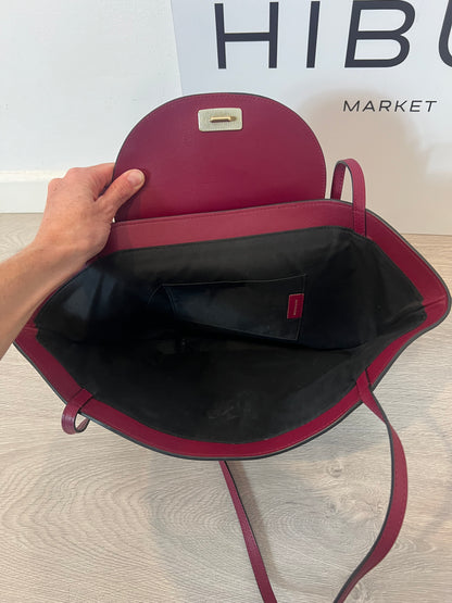 SANDRA FRECKLED. Bolso de hombro en piel burdeos