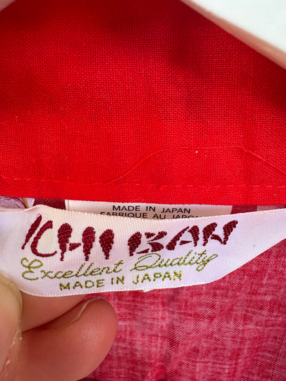 Kimono japonés rojo estampado