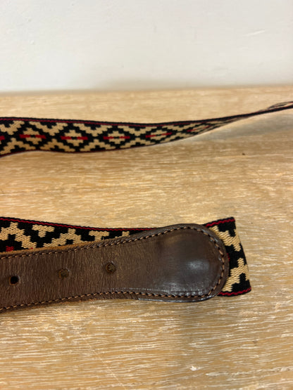 OTHER. Geometric print and leather belt TS/M