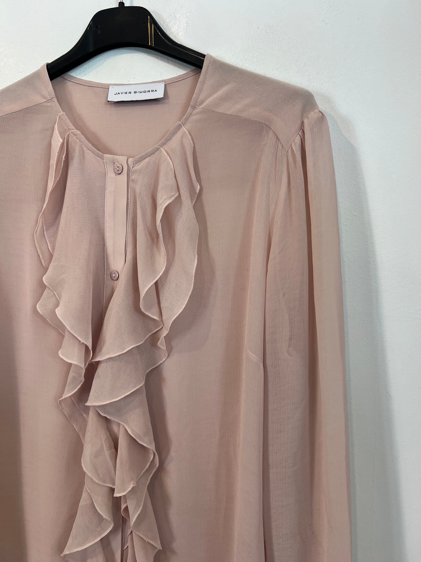 JAVIER SIMORRA. Blusa rosa volante Tu(m)