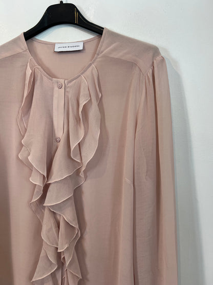 JAVIER SIMORRA. Blusa rosa volante Tu(m)