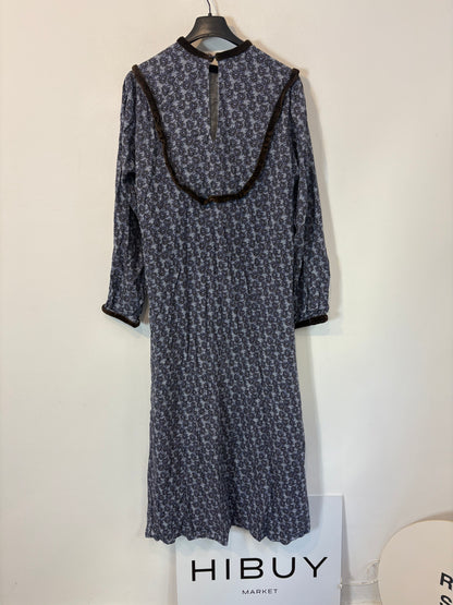 JOSEPHINE. Vestido midi estampado detalles en terciopelo