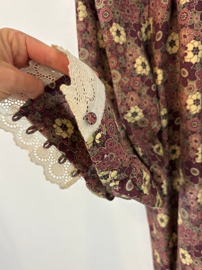 ANDION. Vestido estampado flores detalle puños. TU (S/M)