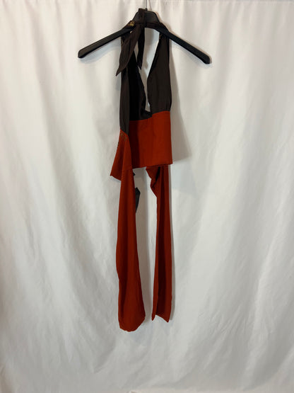 POLITA. Top anudado bicolor. TU (S/M)