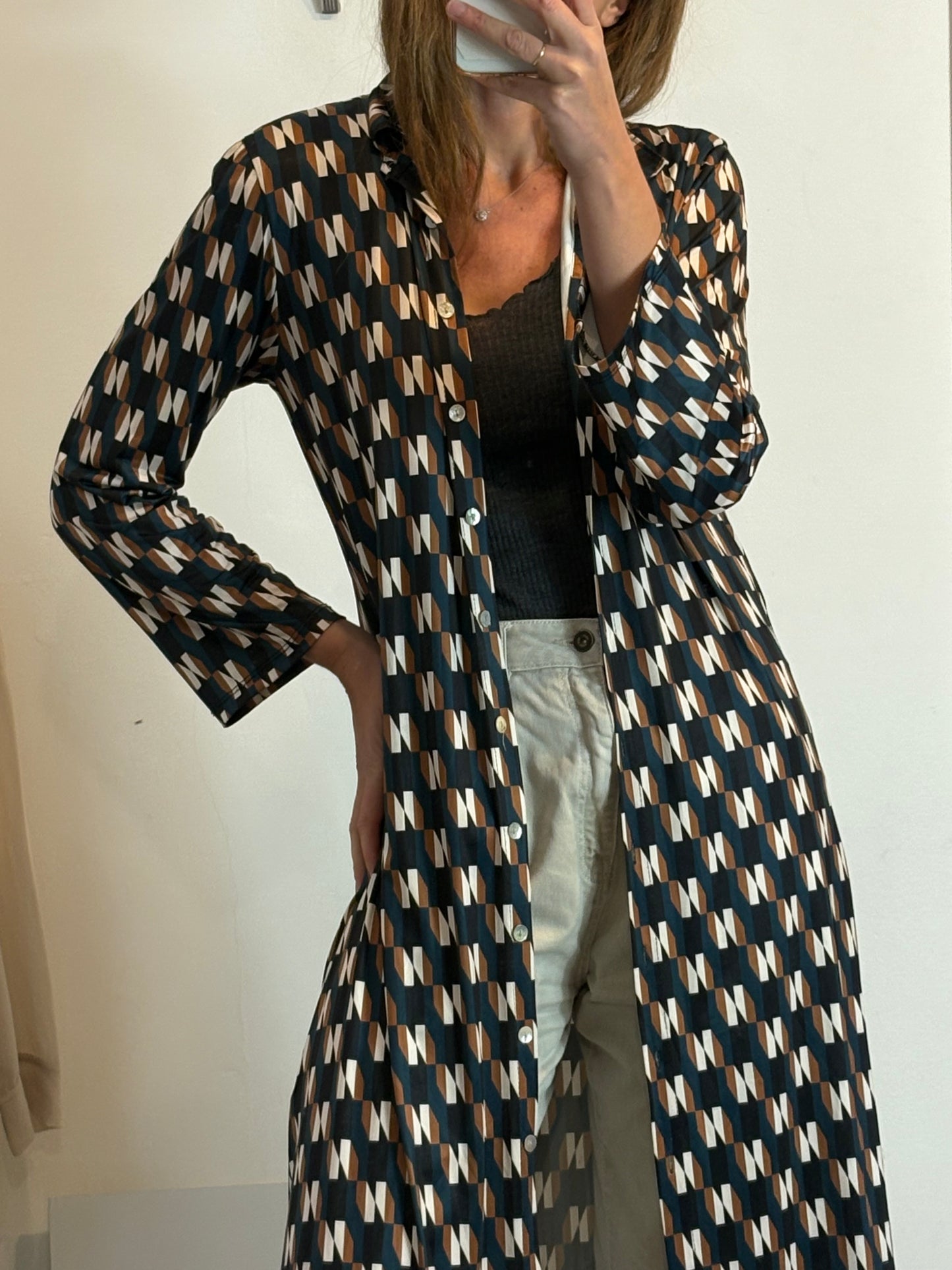 ALGO BONITO. Vestido/ chaqueta larga punto elástico