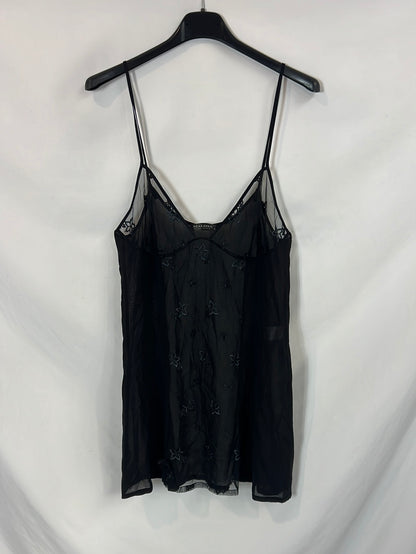 MALIZIA BY LA PERLA. Semi-sheer black top. TM