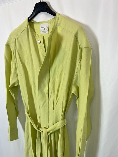 FORTE FORTE. Lime pleated midi dress. Size 36