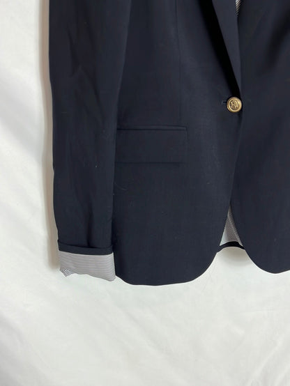 ZARA. Blazer azul botón dorado T.s