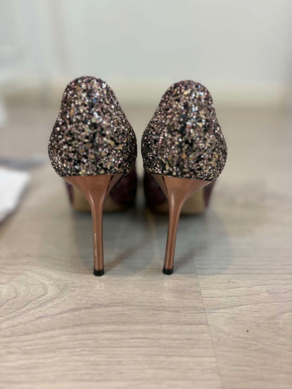 JIMMY CHOO. Salones Romy 85 glitter. T 38