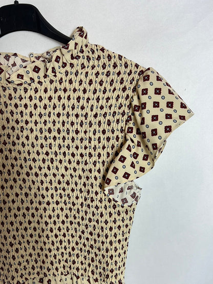 OTRAS. Vestido midi nido de abeja. T S/M