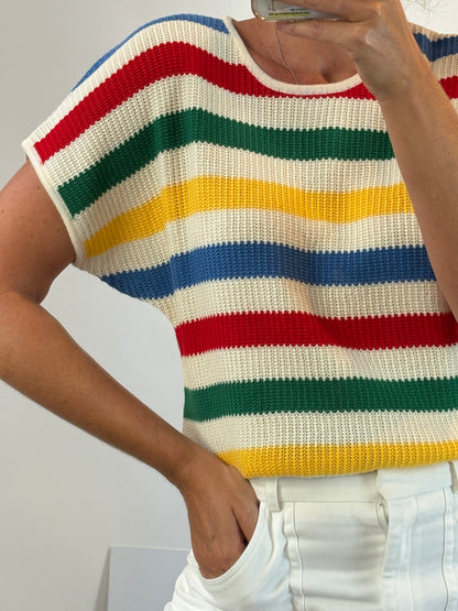 BACK COUTURE. Striped knit top TL (M)