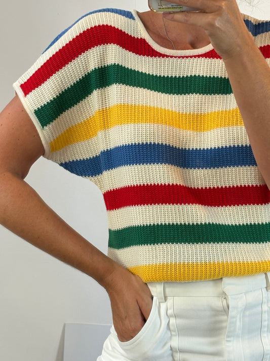 BACK COUTURE. Striped knit top TL (M)