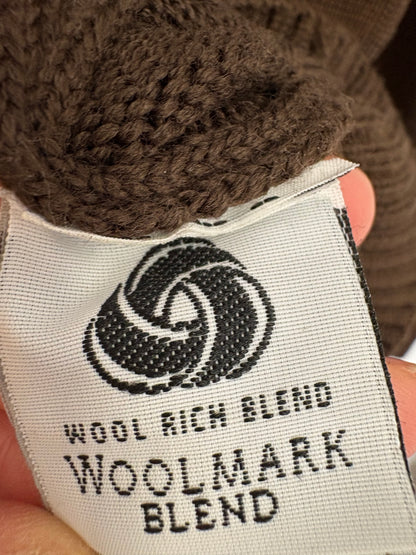 PEDRO DEL HIERRO. Jersey logo marrón lana