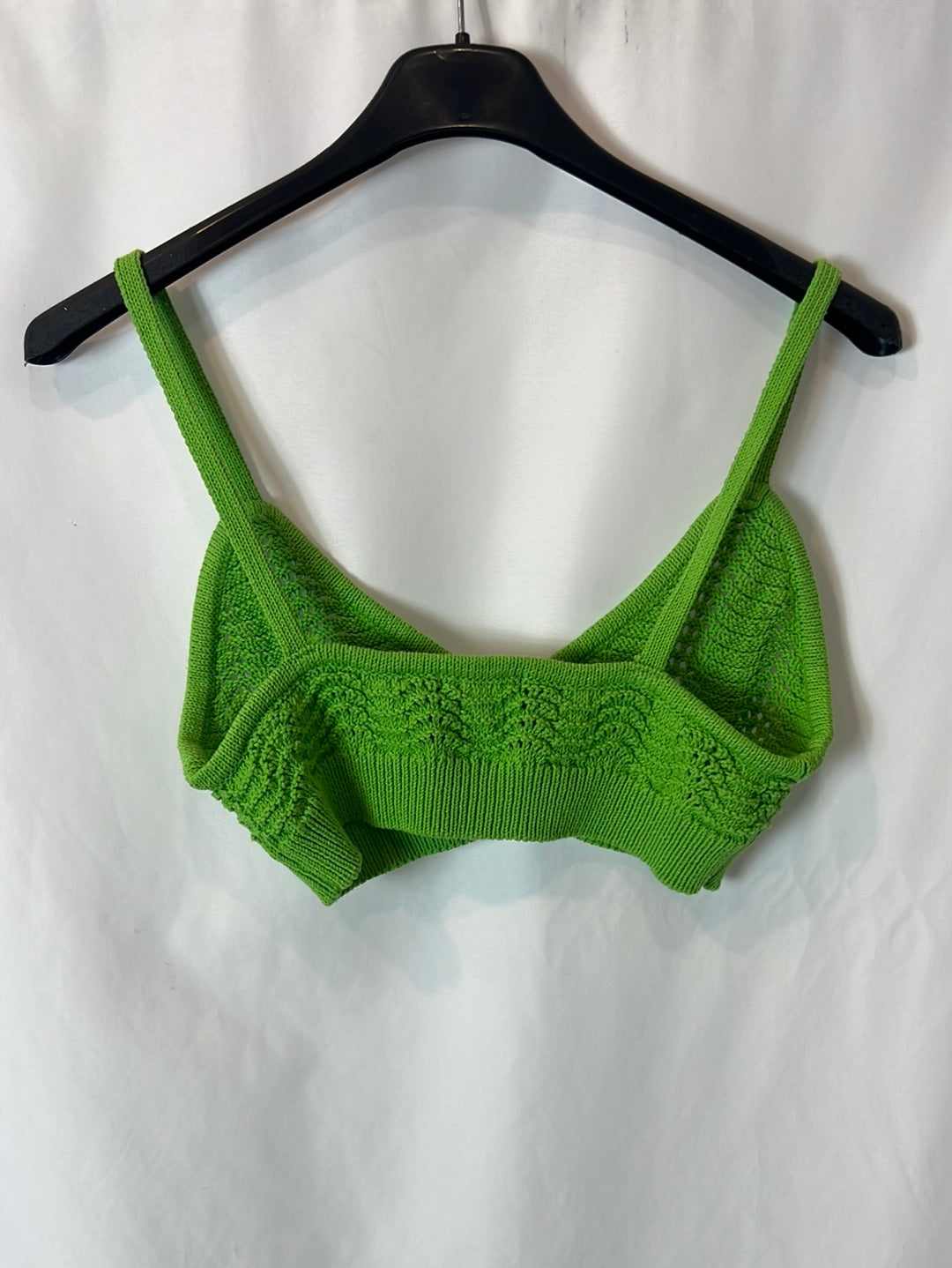 PARFOIS. total look verde croché T.u(m)