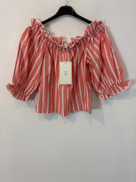SÉZANE x ANDION. Blusa rosa rayas