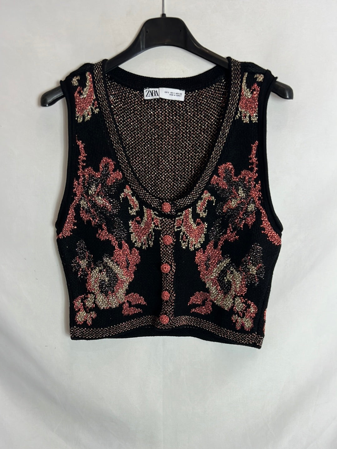ZARA. Embroidered knit top/vest Ts
