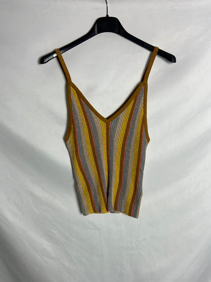 SUNCOO. Ribbed top with shiny thread colors. Size 0 (xs/s)