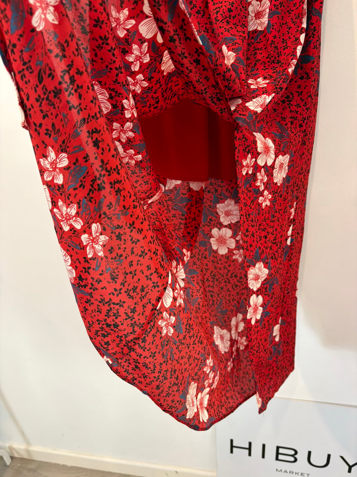 ZADIG & VOLTAIRE . Falda larga seda en rojo abertura
