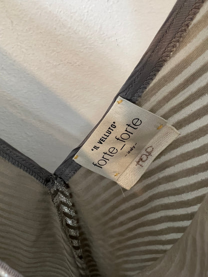 FORTE FORTE. Top plateado textura rayas T.u(s)