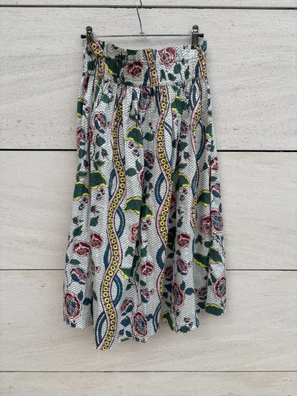 MONOPRIX. Falda midi estampada