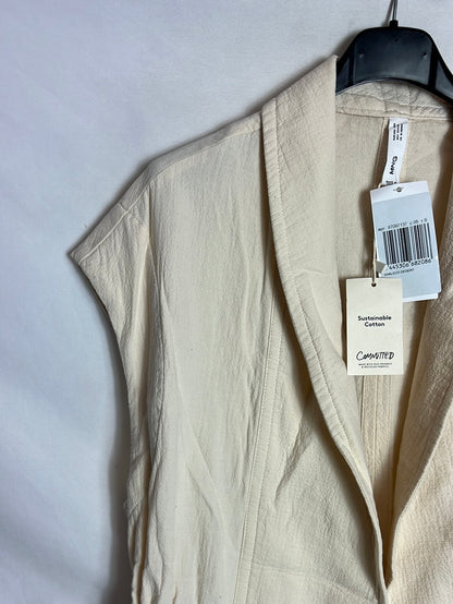 MANGO. Chaleco beige textura. T XS/S