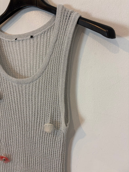 OTHERS. Grey thread and bead top Tu(xs)