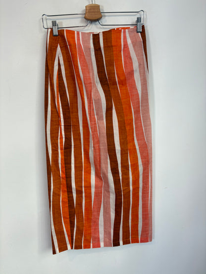 VANDERWILDE. Conjunto top y falda flecos