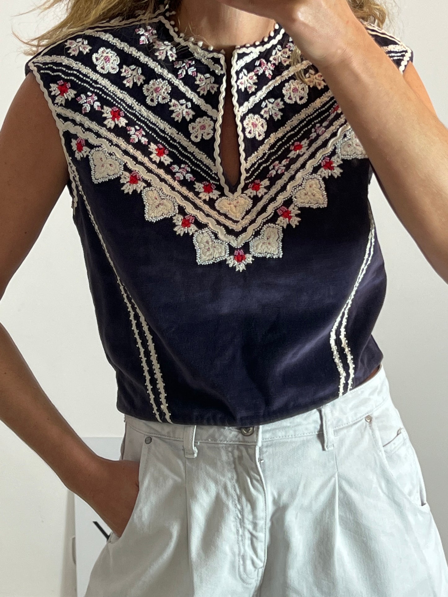 ISABEL MARANT. Top terciopelo bordado  Tu(s/m)