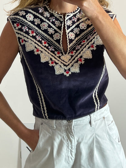 ISABEL MARANT. Top terciopelo bordado  Tu(s/m)