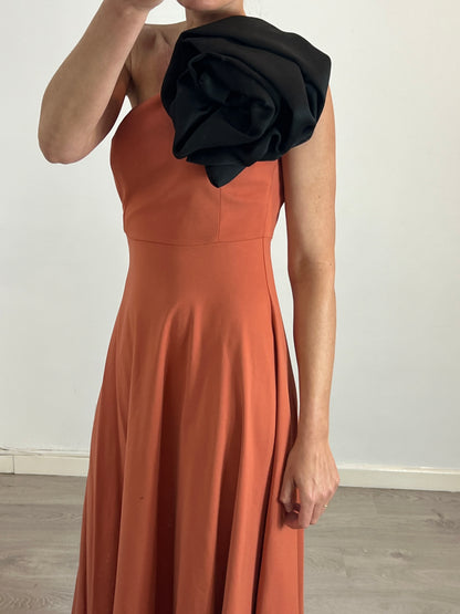 COOSY. Asymmetrical flower midi dress. T.S.