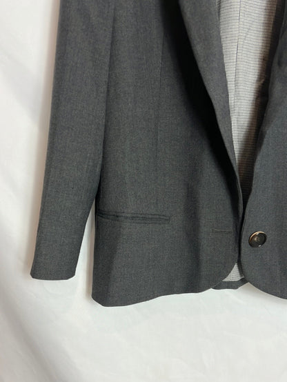 ADOLFO DOMÍNGUEZ. Textured gray blazer. T40
