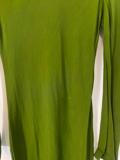 MASSIMO DUTTI. Vestido largo verde T.s