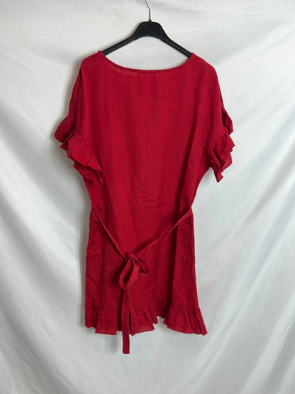 MANGO. Short red linen dress. TL Hibuy market MANGO. Short red linen dress. TL Hibuy market