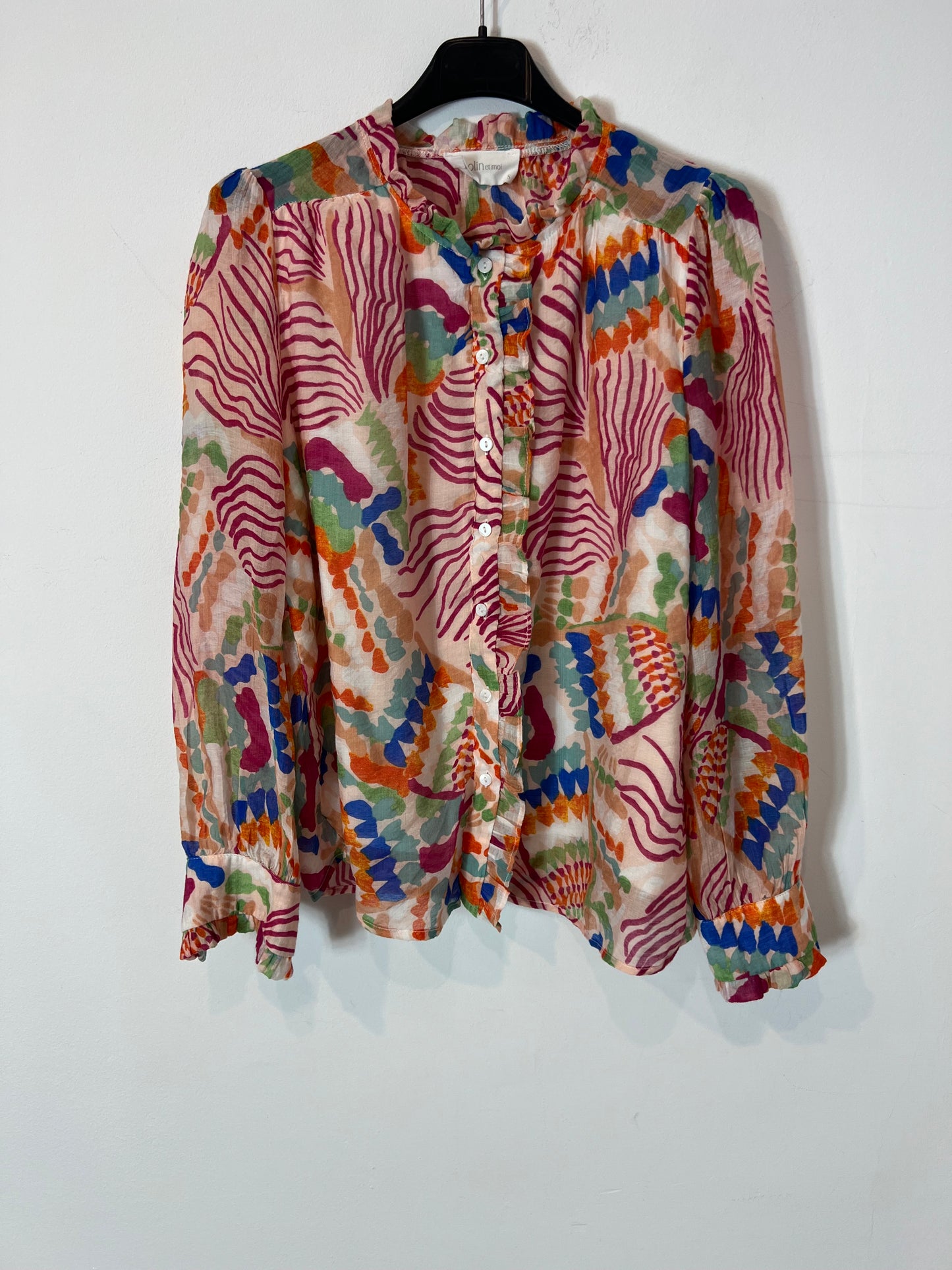 POLIN ET MOI. Ts colorful print blouse