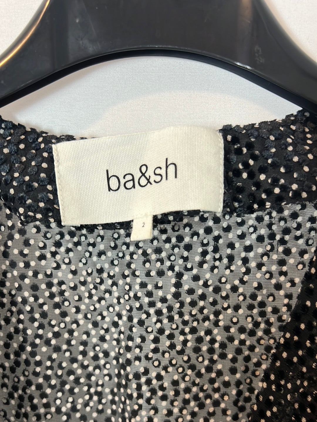 BA&amp;SH. Black polka dot velvet dress. Size 2 (M)