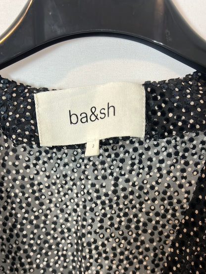 BA&amp;SH. Black polka dot velvet dress. Size 2 (M)