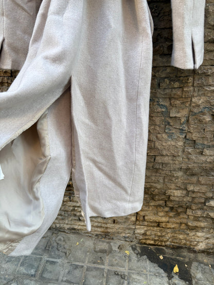 ZARA. Abrigo largo beige lana
