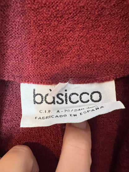 BÁSICCO MADRID. Vintage burgundy wool jacket. Size 38
