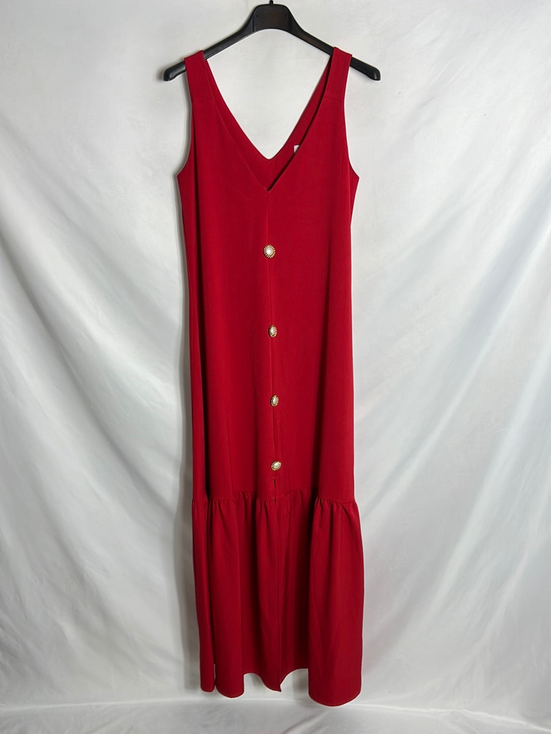 CUPLÉ. Vestido rojo botones T.xs