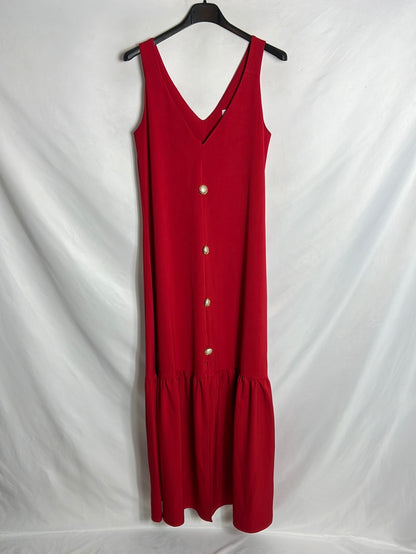 CUPLÉ. Vestido rojo botones T.xs