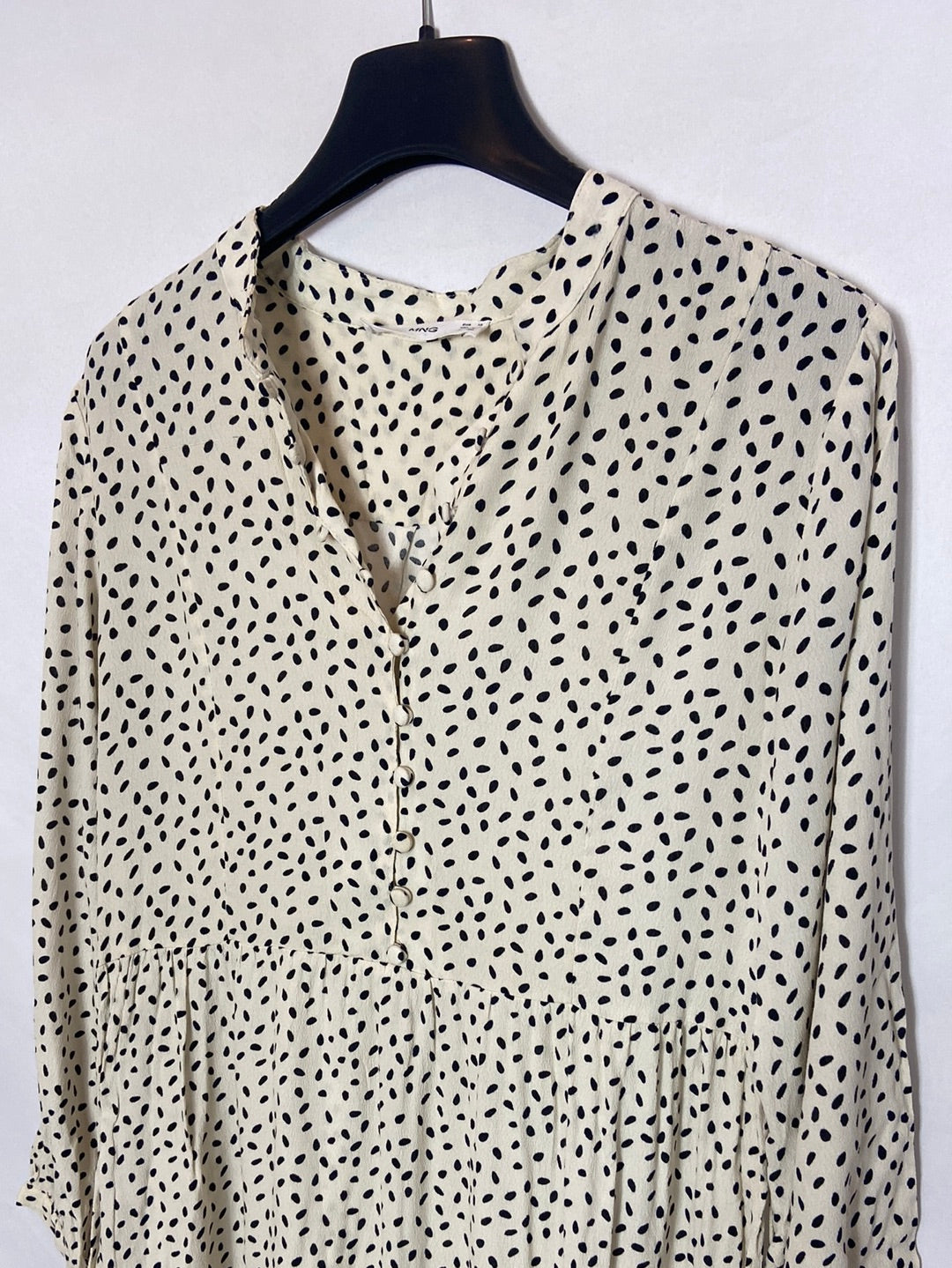MANGO. Short polka dot dress S.XS