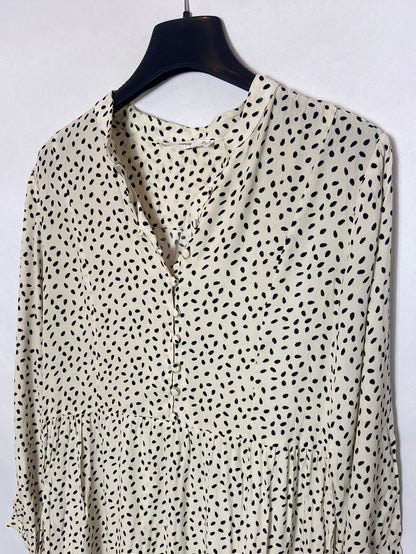 MANGO. Short polka dot dress S.XS