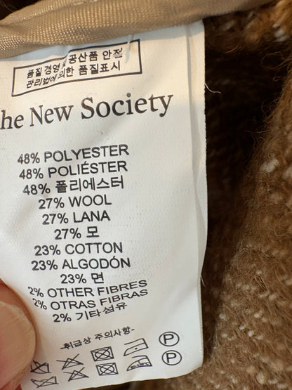 THE NEW SOCIETY. Chaqueta camel espiga lana aberturas