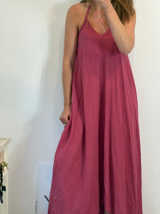 RENATTA&GO. Vestido algodón rosa. T M