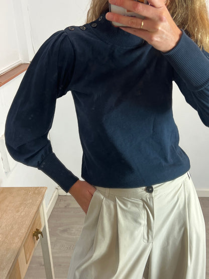 SESSUN. Sudadera azul cuello perkins T.s